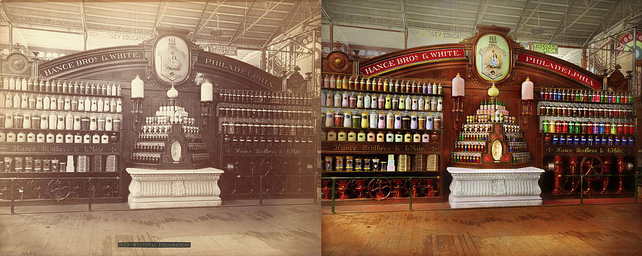 Pharmacy - Flavor Kings 1876 - Side by Side Photograph by Mike Savad