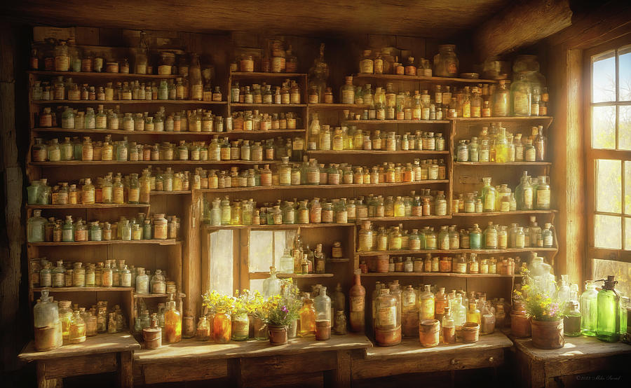 Pharmacy - In an old country pharmacy Photograph by Mike Savad