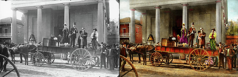 Pharmacy - The traveling medicine show 1890 - Side by Side Photograph by Mike Savad
