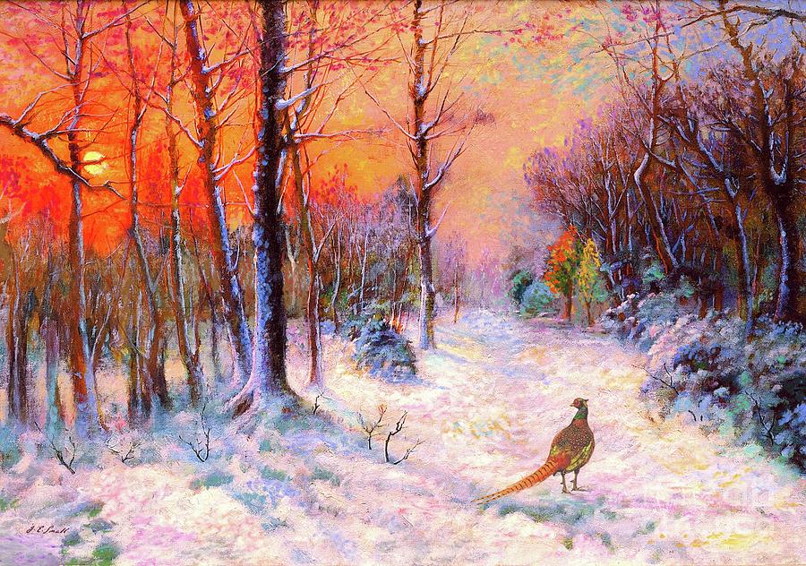Tree Painting - Pheasant Nightfall by Jane Small Tree Painting - Pheasant Nightfall by Jane Small