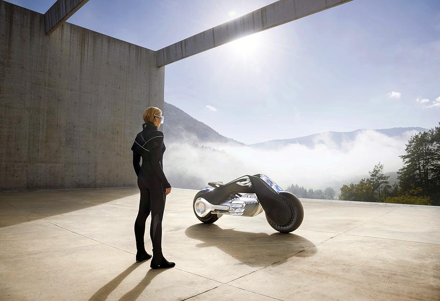 Phenomenal Futuristic Bavaria Motor Works Motorcycle High Resolution Photograph