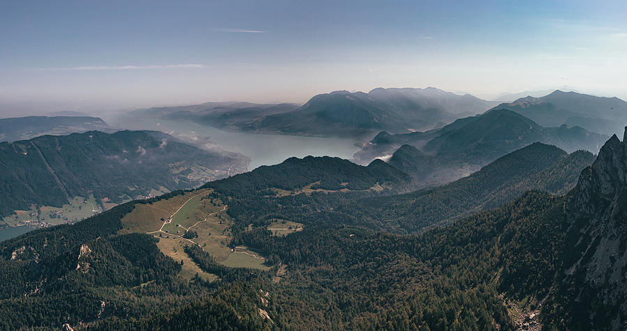 Phenomenal views from Mount Schafberg to Lake Attersee Photograph by Vaclav Sonnek