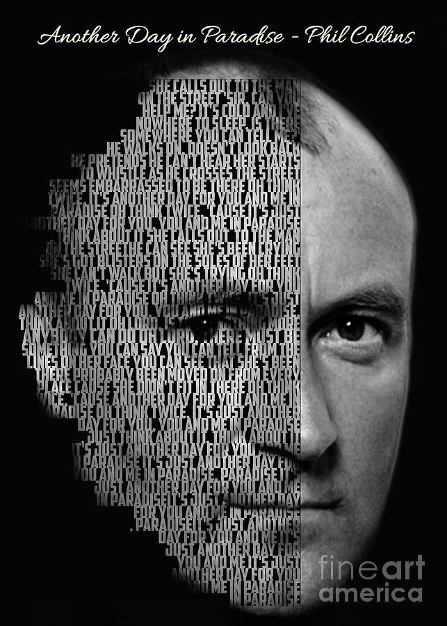 Phil Collins Another Day In Paradise Digital Art By Gunawan Rb