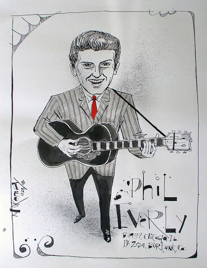 Phil Everly Drawing by Phil Mckenney