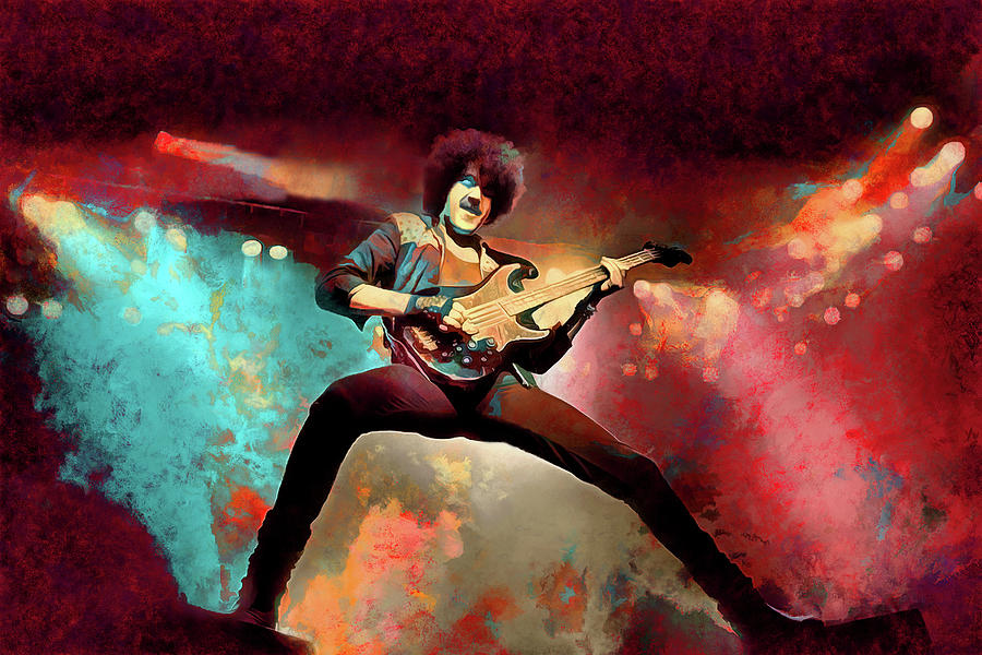Phil Lynott Digital Art - Phil Lynott Thin Lizzy Art Killer On The Loose by James West by The Rocker