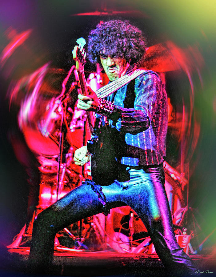 Phil Lynott Thin Lizzy Rock Legend Mixed Media by Mal Bray