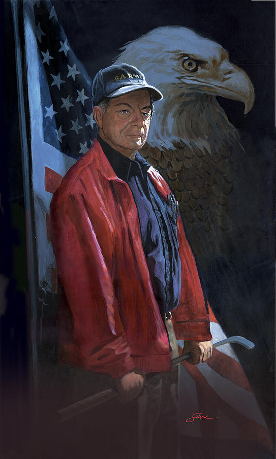 Portrait Painting - Phil Richman An American Vet by Harold Shull