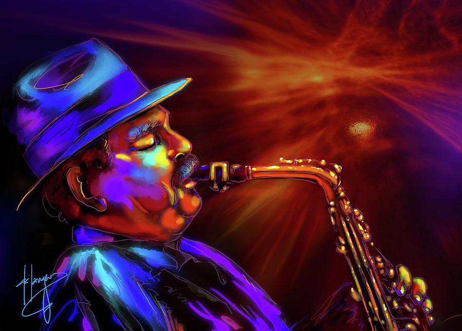 Phil Woods Painting by DC Langer