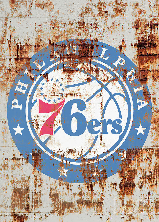 Philadelphia 76ers Rusty Logo Digital Art by Manuel Garcia
