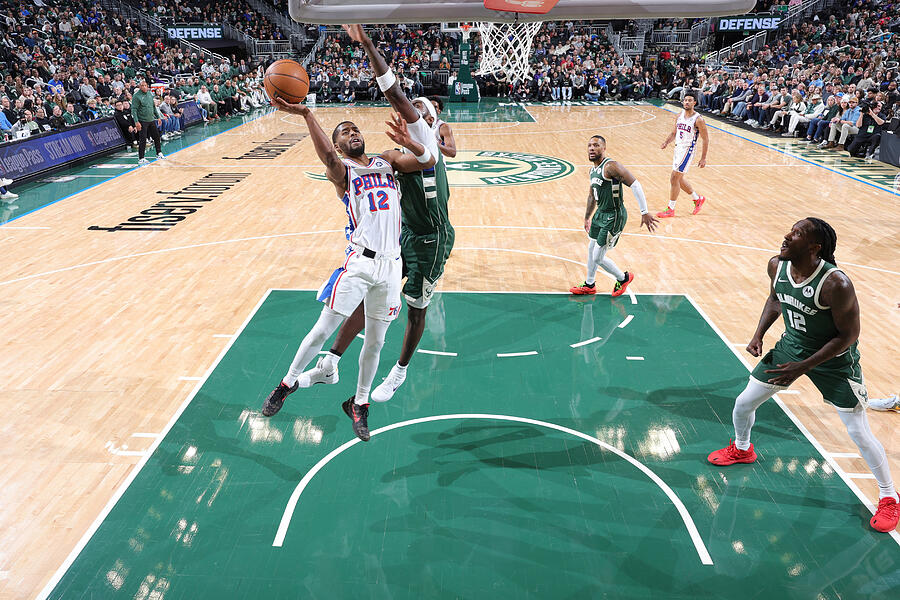 Philadelphia 76ers v Milwaukee Bucks Photograph by Jeff Haynes Philadelphia 76ers v Milwaukee Bucks Photograph by Jeff Haynes