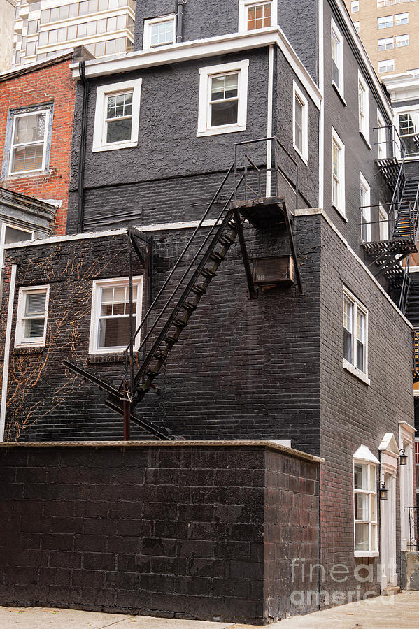 Philadelphia Apartment Building Fire Escape Photograph by Bob Phillips