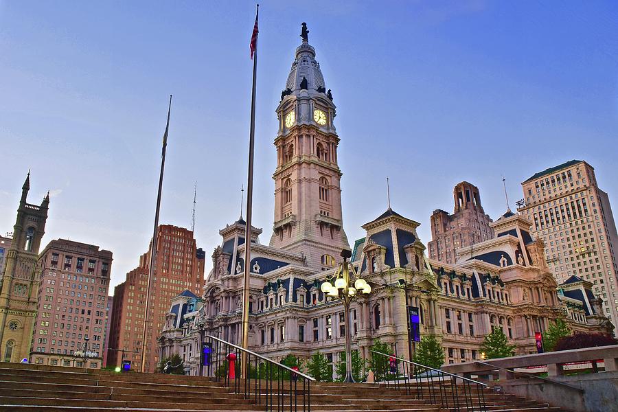 Philadelphia City Hall in The Light Photograph by Frozen in Time Fine Art Photography