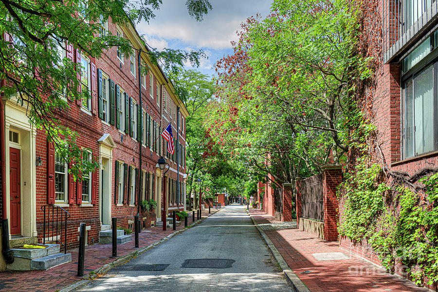 Liberty Bell Photograph - Philly Iconic Houses and Streets by David Zanzinger