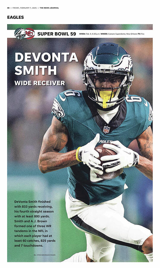 Philadelphia Eagles Devonta Smith Super Bowl 59 Digital Art by Delaware News Journal Philadelphia Eagles Devonta Smith Super Bowl 59 Digital Art by Delaware News Journal