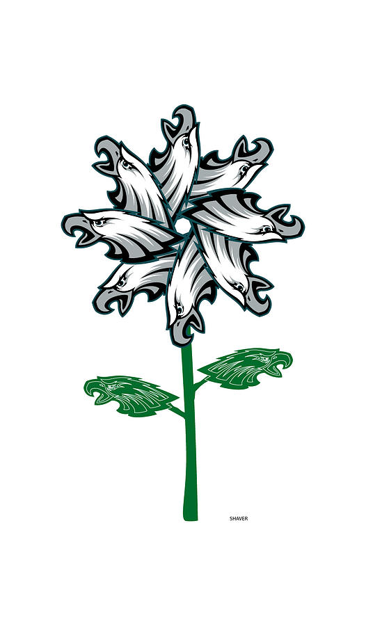 Philadelphia Eagles - NFL Football Team Logo Flower Art Digital Art by Steven Shaver