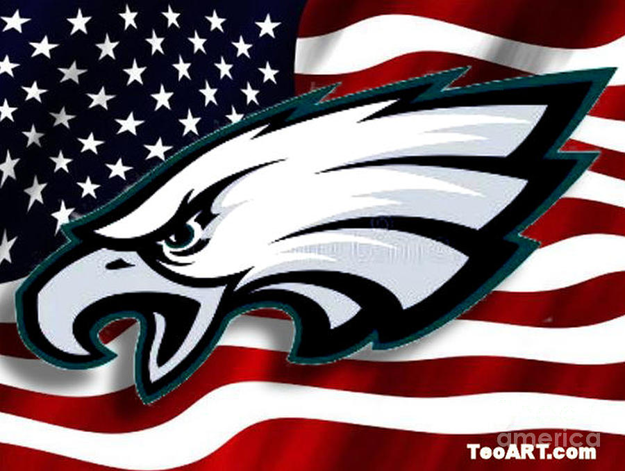 Philadelphia Eagles Usa Flag Art Painting