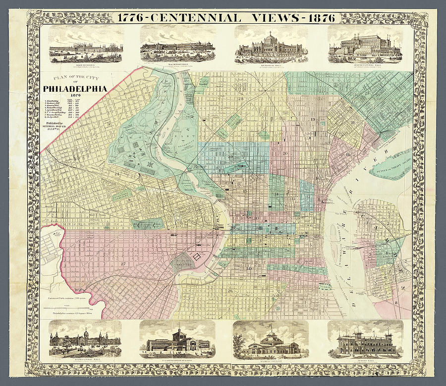Philadelphia Map 1876 Centennial by Phil Cardamone Philadelphia Map 1876 Centennial by Phil Cardamone