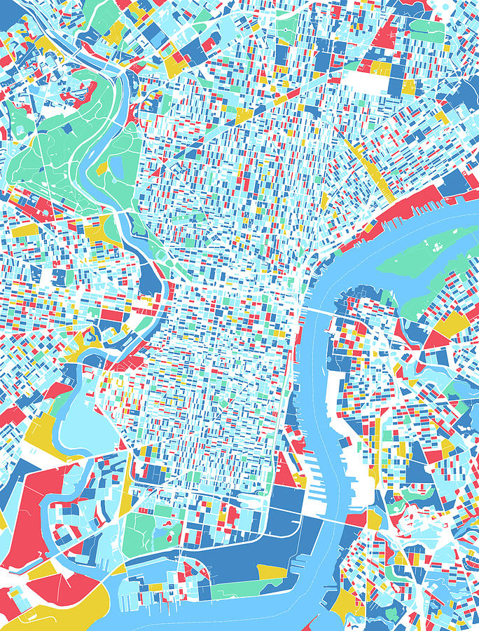 Philadelphia Map Retro 7 Digital Art