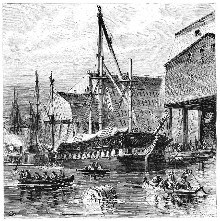 Philadelphia Navy Yard, 1874 Drawing by Granville Perkins