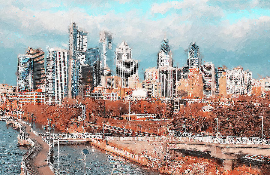 Philadelphia, Pennsylvania - 22 Painting by AM FineArtPrints