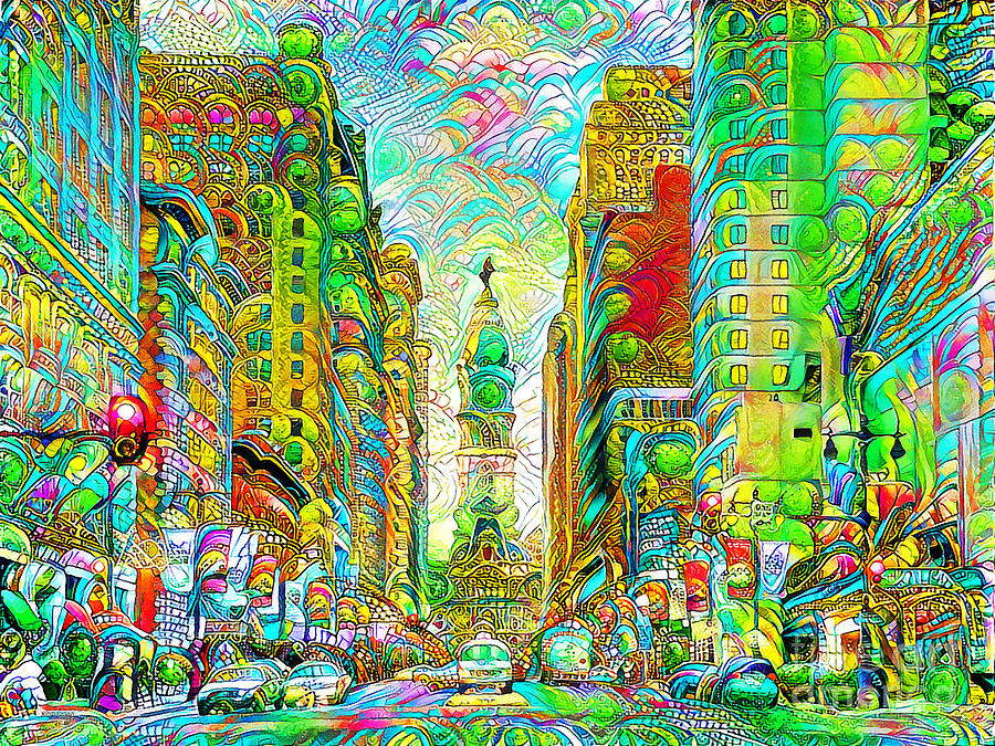 Philadelphia Pennsylvania City Hall in Contemporary Vibrant Colorful Motif 20200509 Photograph by Wingsdomain Art and Photography