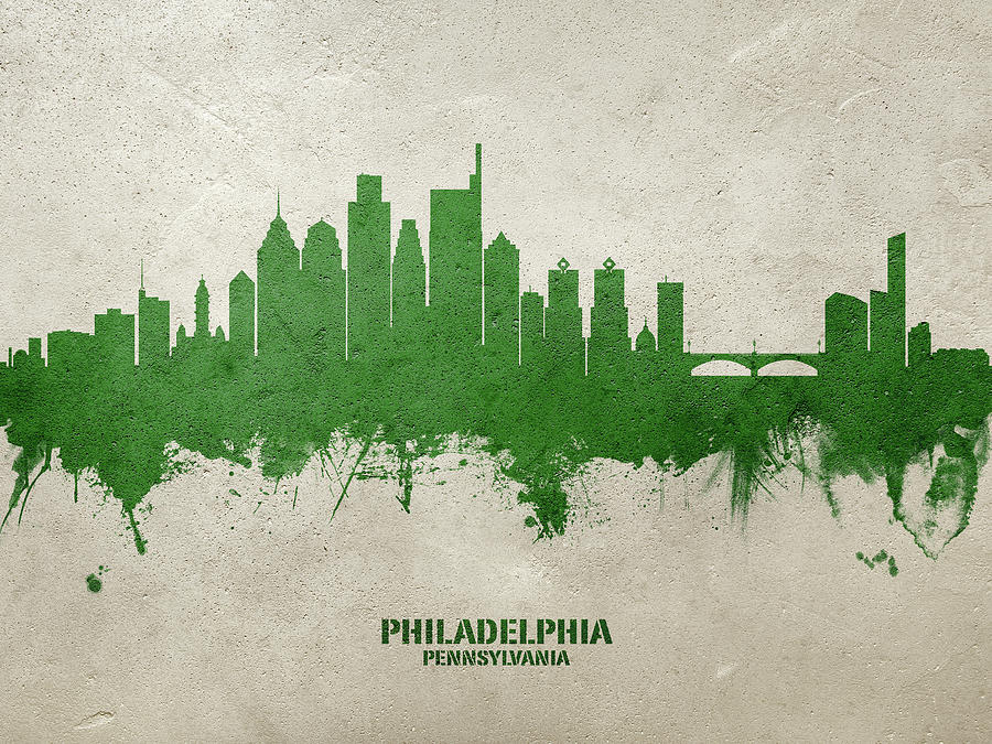 Philadelphia Pennsylvania Skyline #08 Digital Art by Michael Tompsett