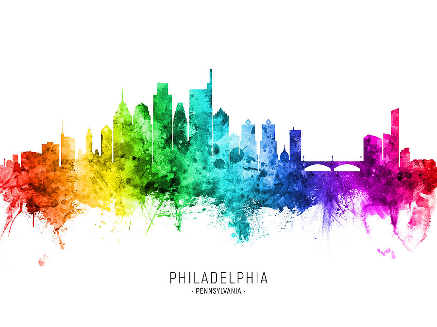 Philadelphia Pennsylvania Skyline #24 Digital Art by Michael Tompsett