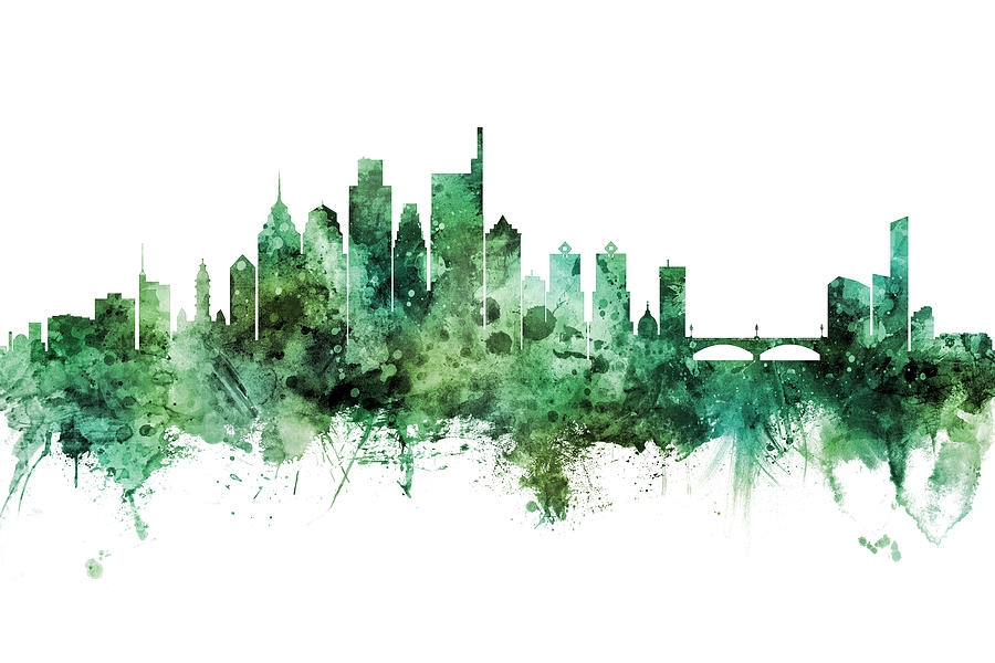 Philadelphia Pennsylvania Skyline #26 Digital Art by Michael Tompsett