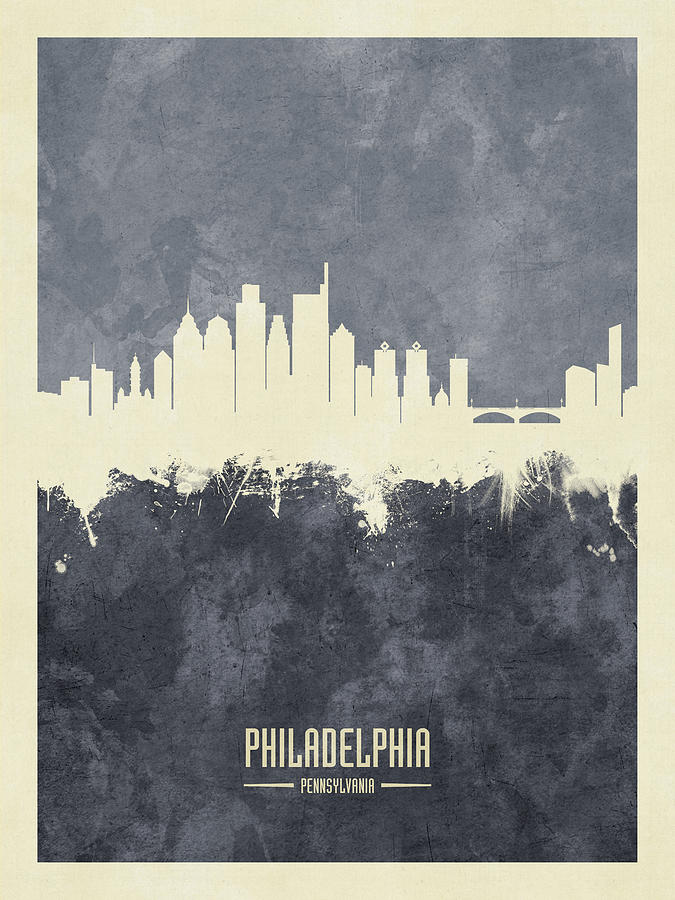Philadelphia Pennsylvania Skyline #28 Digital Art by Michael Tompsett