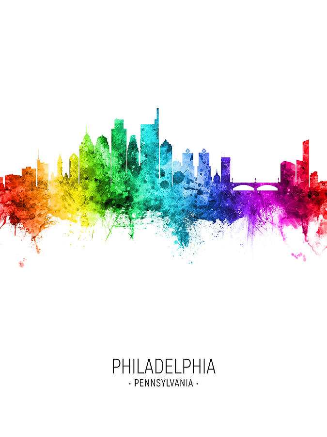 Philadelphia Pennsylvania Skyline #54 Digital Art by Michael Tompsett