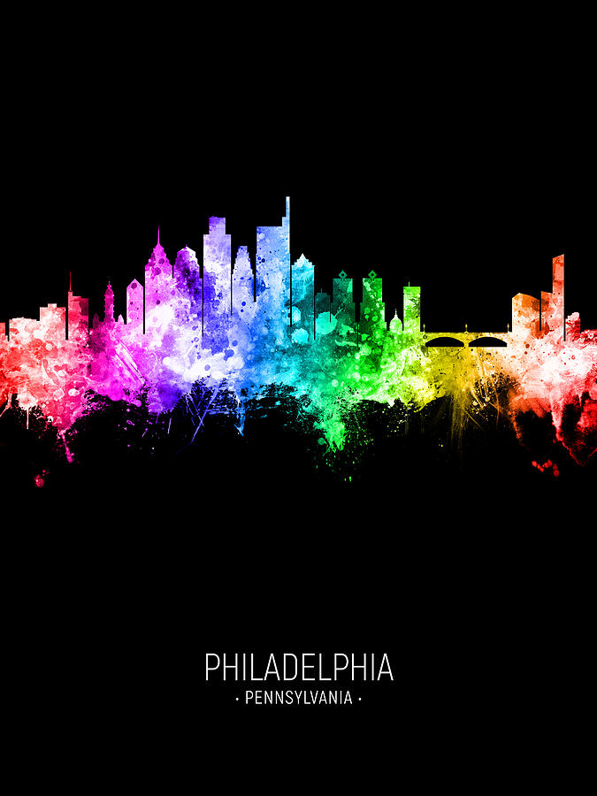 Philadelphia Pennsylvania Skyline #73 Digital Art by Michael Tompsett