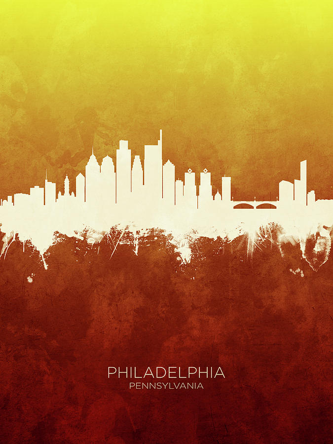 Philadelphia Pennsylvania Skyline #98 Digital Art by Michael Tompsett