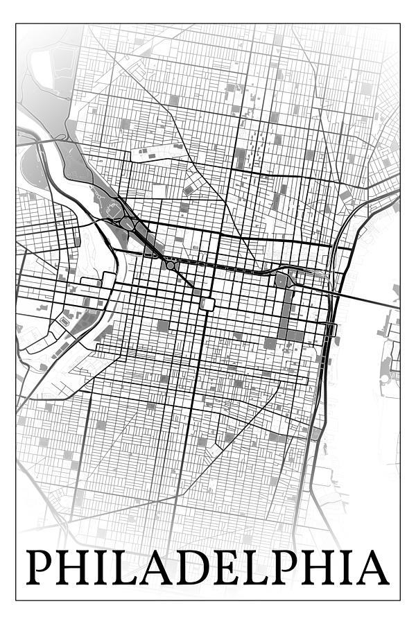 Philadelphia Pennsylvania city map #002 Digital Art by Dandi Studio ...