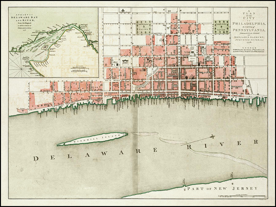 Philadelphia Pennsylvania Vintage City Map 1776 Photograph by Carol Japp