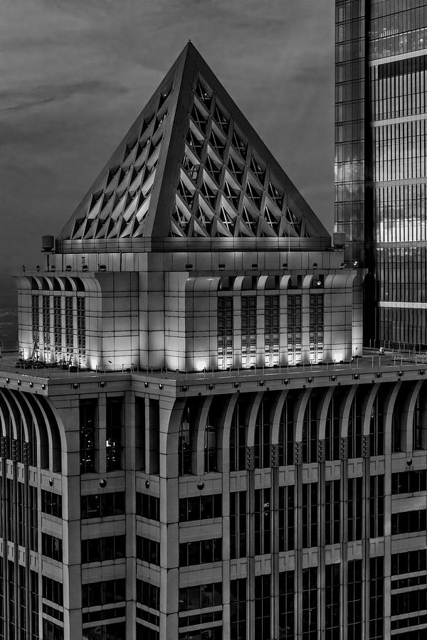 Philadelphia Rooftop BW Photograph by Susan Candelario