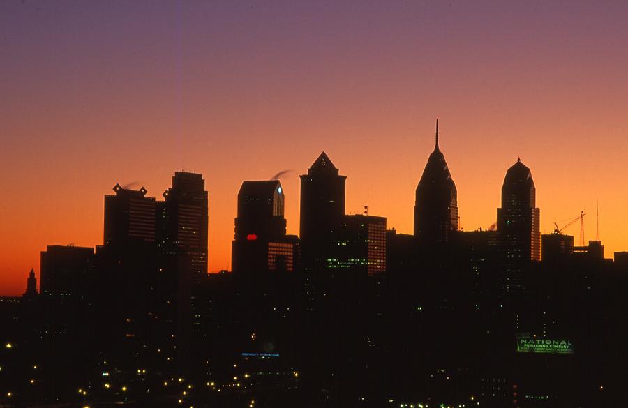Philadelphia silhouette at sunrise Photograph by Blair Seitz