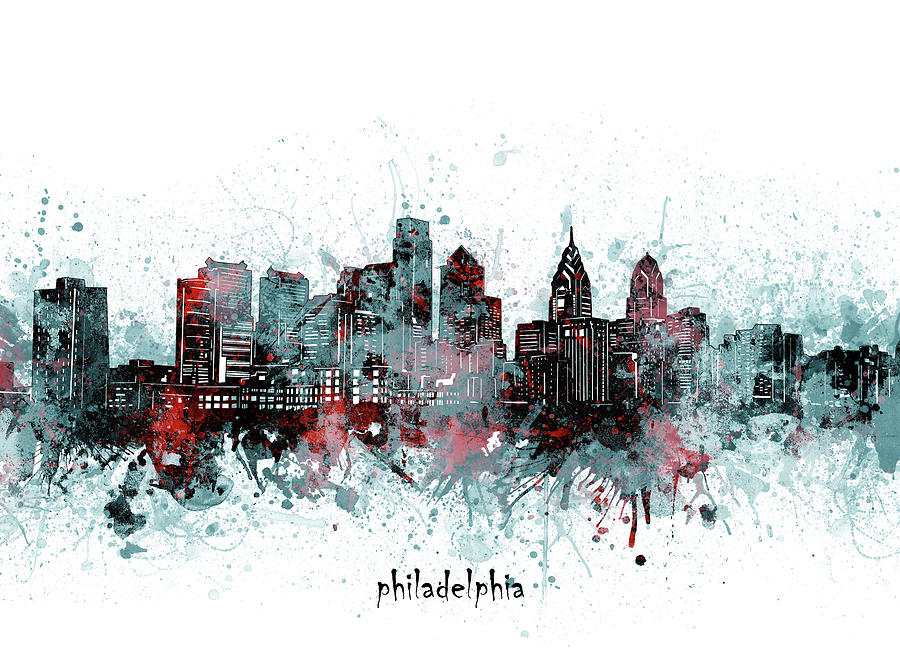 Philadelphia Skyline Artistic V2 Digital Art by Bekim M Fine Art America