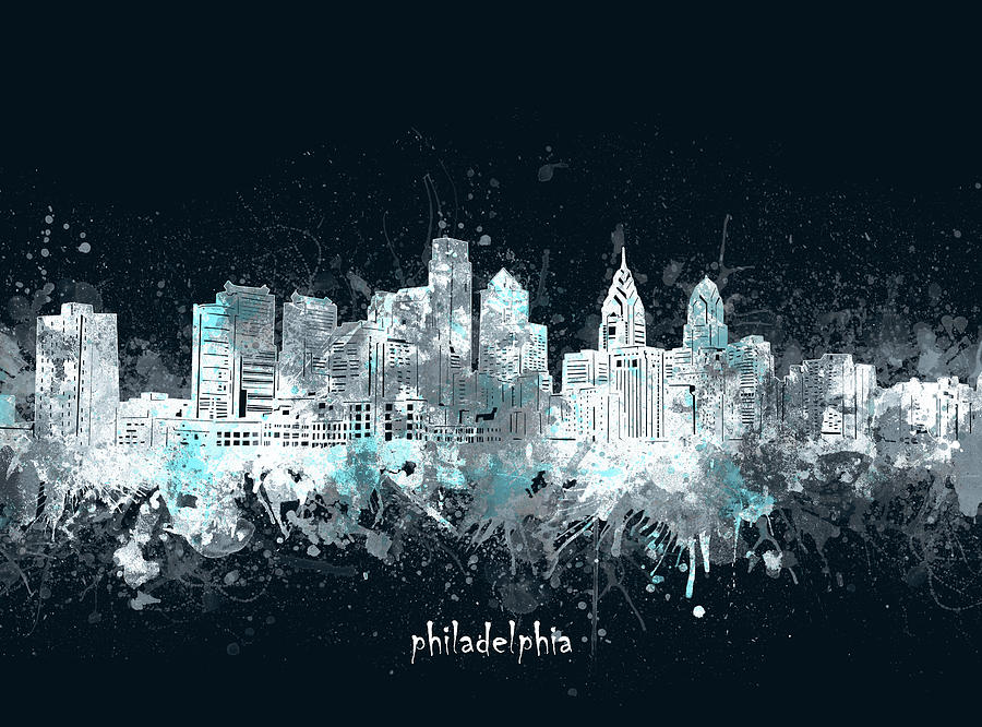 Philadelphia Skyline Artistic V4 Digital Art by Bekim M