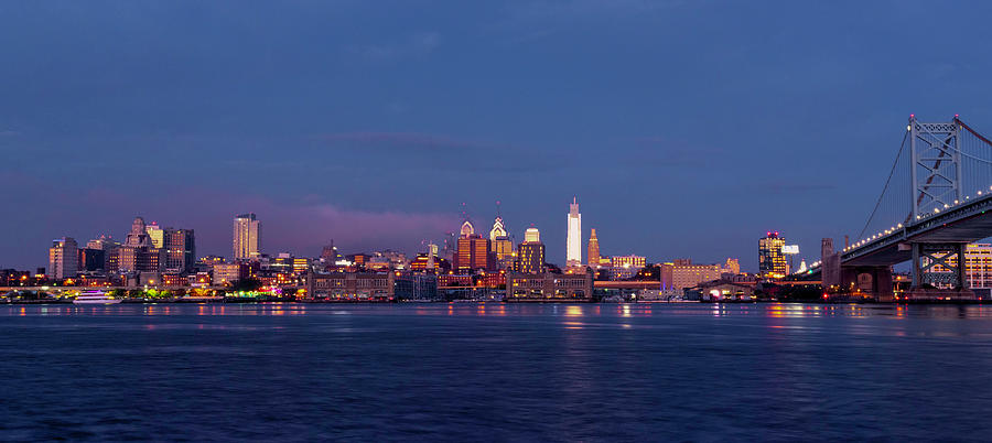 Philadelphia Skyline at Blue Hour Photograph by Lindsay Thomson
