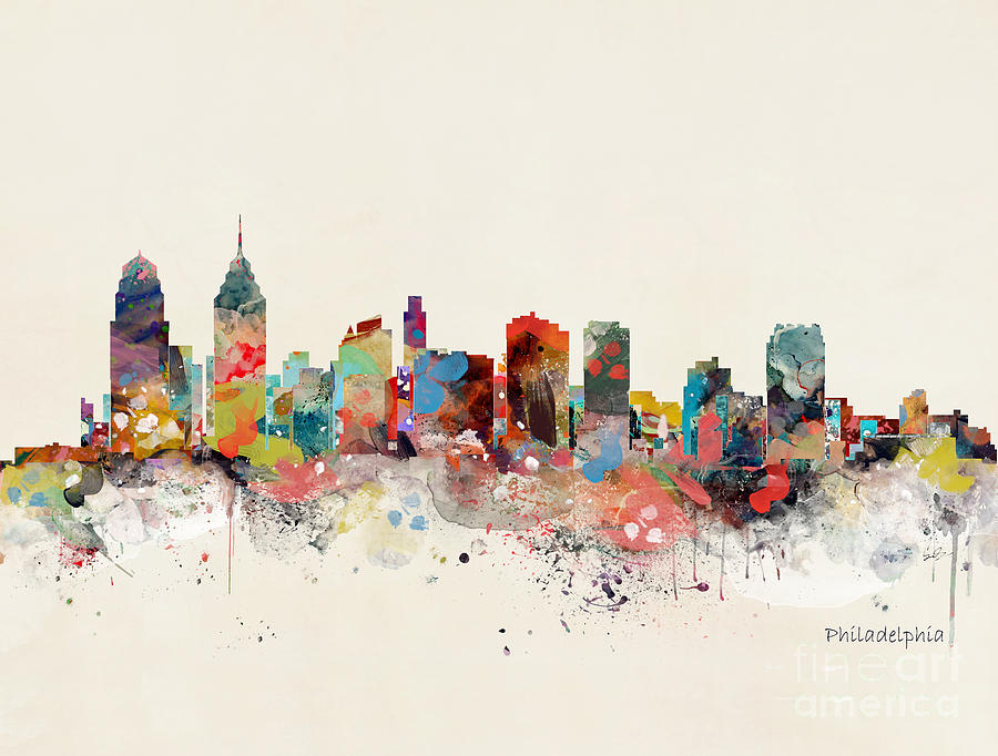 Philadelphia Painting - Philadelphia Skyline by Bri Buckley