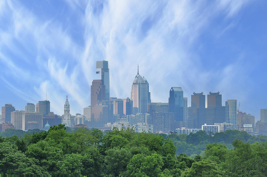 Philadelphia Skyline from Fairmount Park Photograph by Bill Cannon