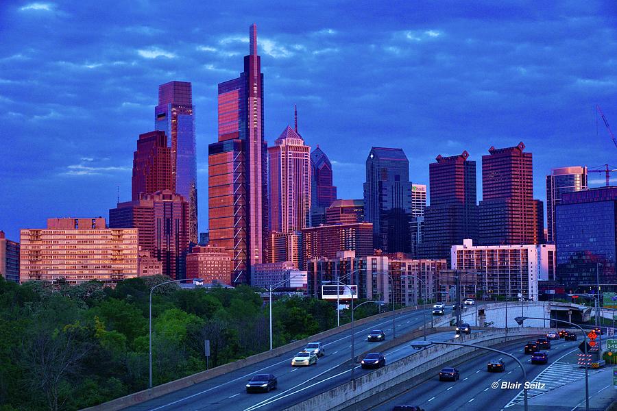 Philadelphia Skyline Sunset Photograph