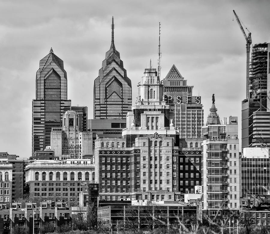 Philadelphia SkyScrapers in Black and White Photograph by Bill Cannon