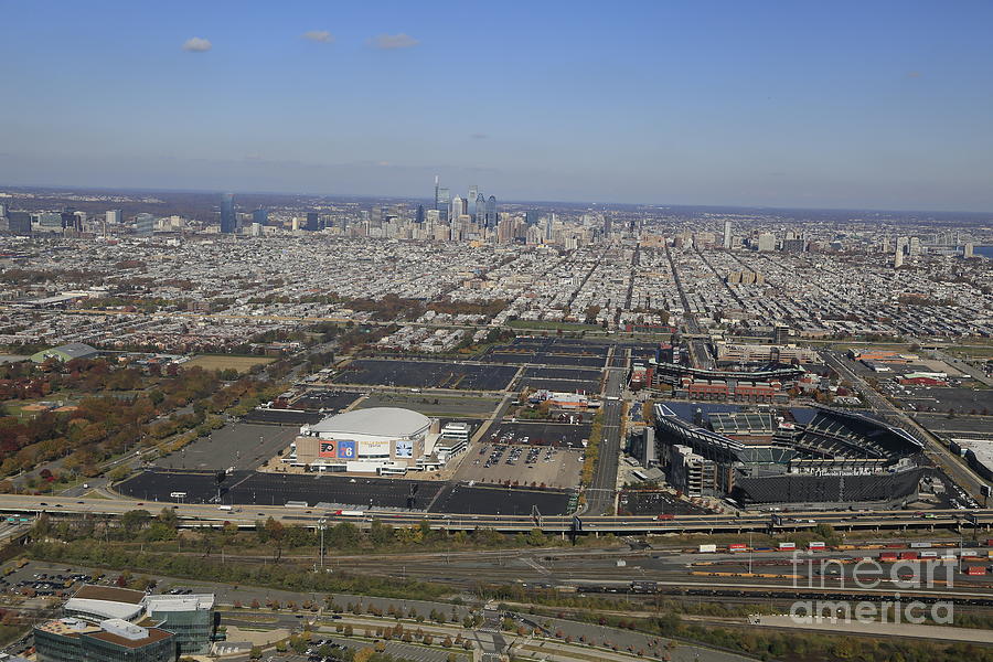 Philadelphia sports and skyline  Photograph by Julia Robertson-Armstrong