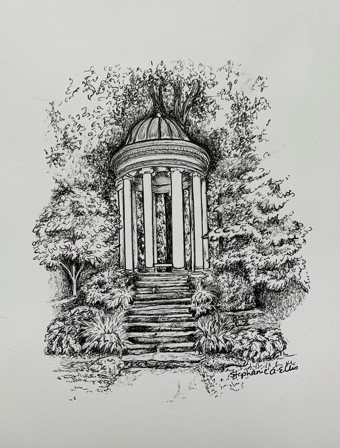 Philbrook Gardens Drawing by Stephanie Ellis - Fine Art America