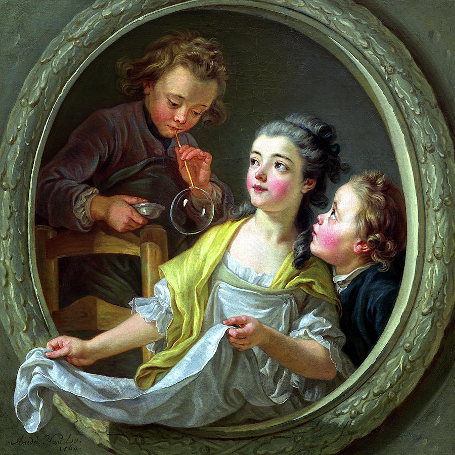 Portrait Painting - Philippe van Loo Blowing Soap Bubbles by Jon Baran