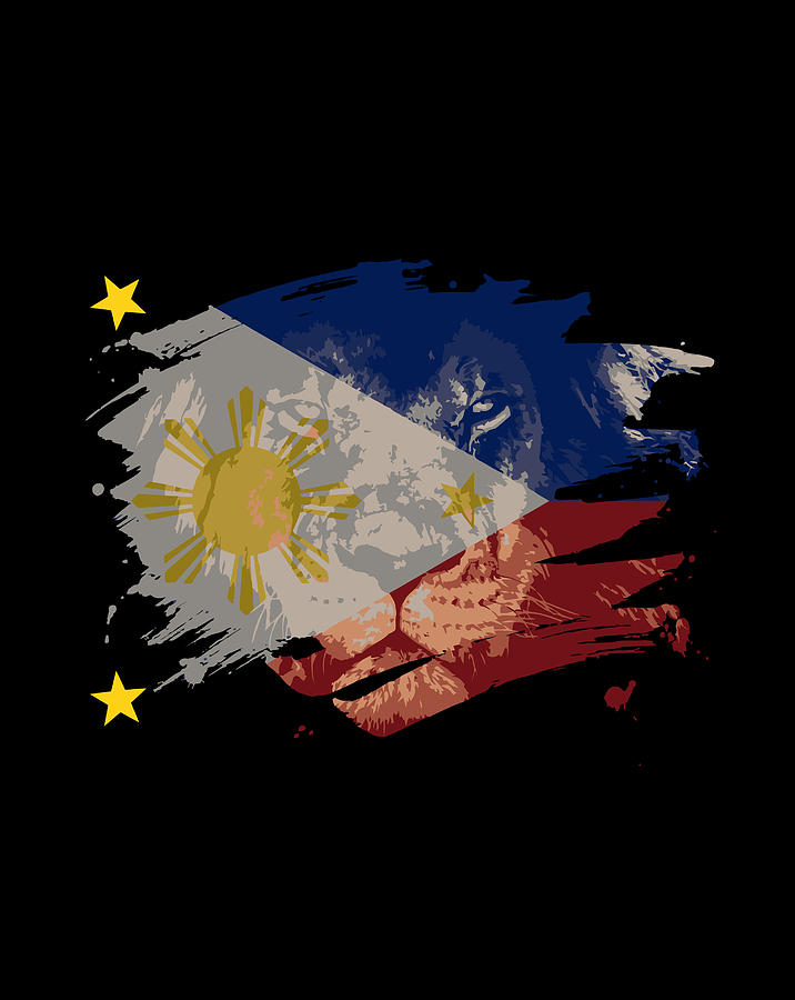 Philippines Flag And African Lion Picture Filipino Pride Digital Art by ...