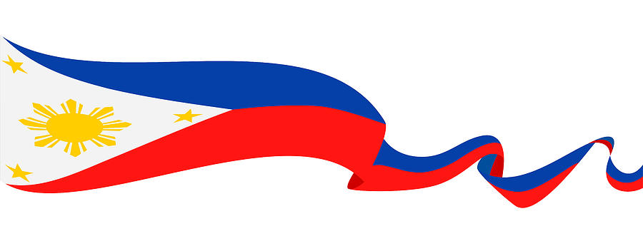 Philippines - Ribbon Flag Vector Flat Icon Drawing by Pop_jop
