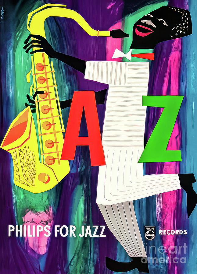 Philips Records Jazz Poster 1955 Drawing by M G Whittingham