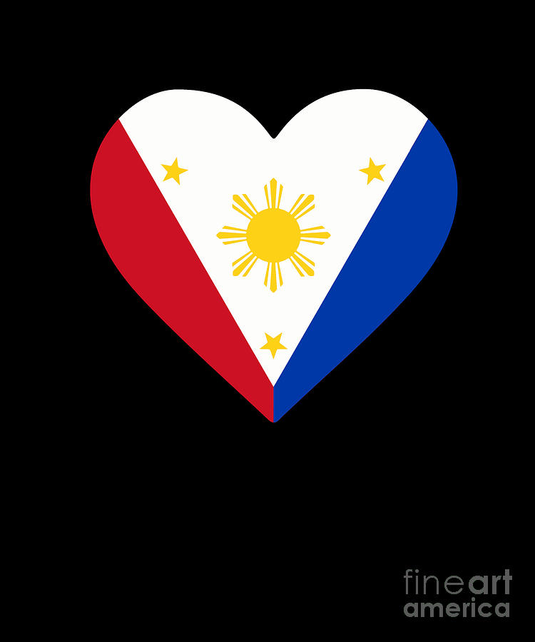 Phillipines Flag Heart Drawing by Noirty Designs - Fine Art America